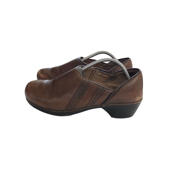 Dansko Women's Size 10 (41) Brown Leather Slip-On Comfort Clogs shoes - Picture 3 of 8